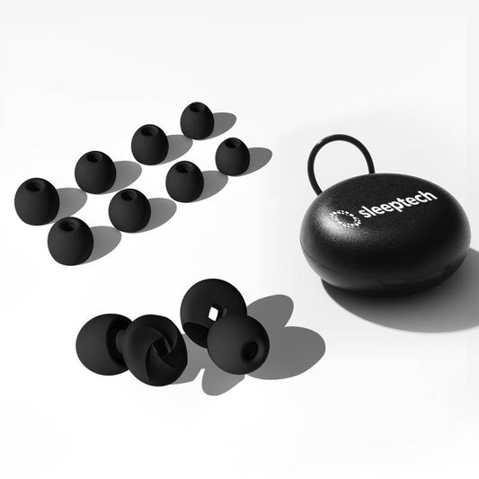 Premium Sleep Earplugs Set with Four Attachable Ear Pieces and Compact Case for Convenient Storage